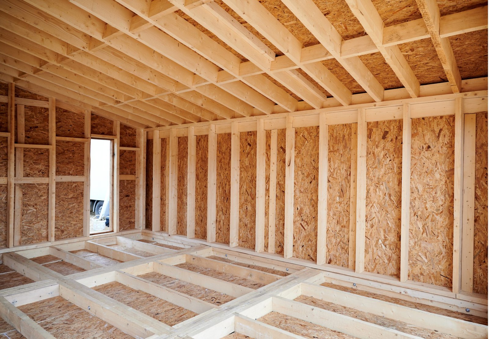 Photo collage before and after thermal insulation room in wooden frame house.